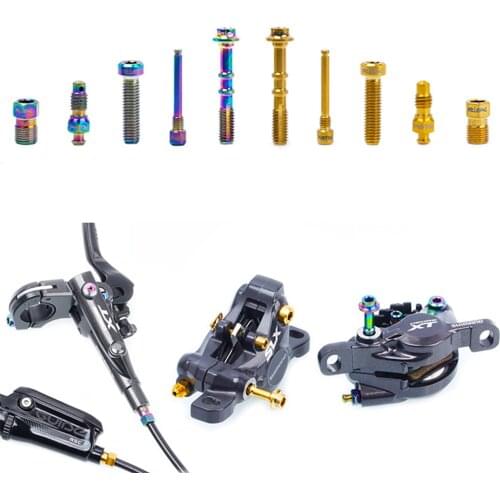 Titanium Mountain Bike Brake Screws Caliper Bolts Bicycle Hydraulic Disc Brake Bolts Oil Slick Ultralight MTB Screws for SHIMANO