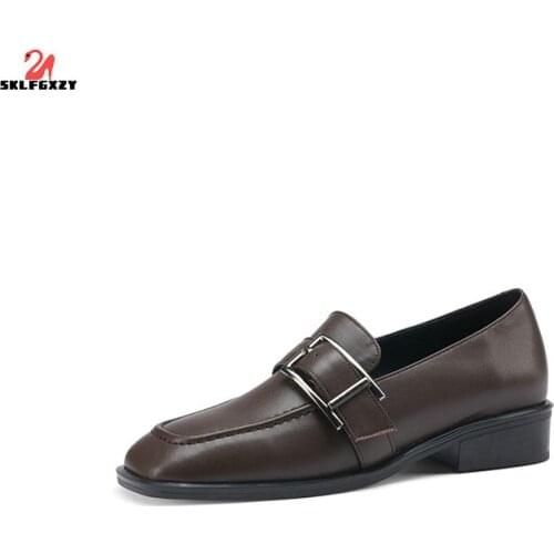 SKLFGXZY European American Style Ms. Roman Shoes Women Genuine Leather Cowhide Women Shoes Wedding Party Shoes Oxford Shoes