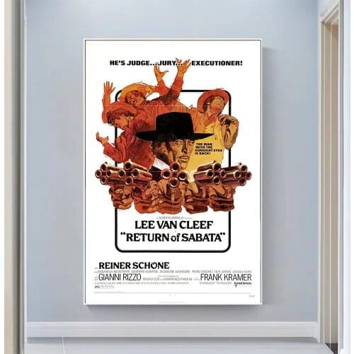 V0817 Return of Sabata Vintage Classic Movie Wall Silk Cloth HD Poster Art Home Decoration Gift