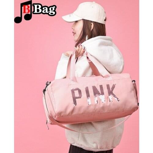 Women Outdoor Waterproof Nylon Sports Gym Bags ladies Training Fitness Travel Handbag Mat Sport Bag with shoes Compartment tote