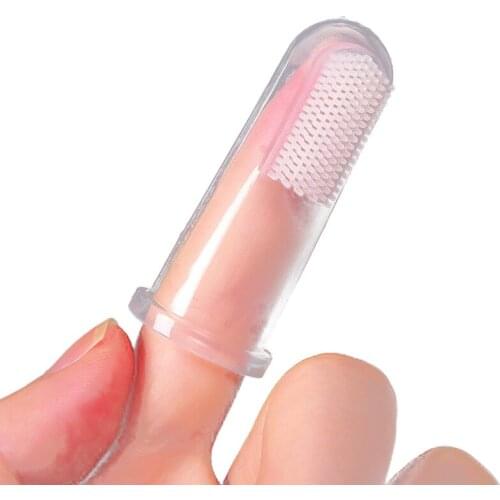 1pc Infant Newborn Baby Finger Toothbrush Kids Safety Silicone Baby Teether With Box Baby Soft Tooth Cleaning Tool