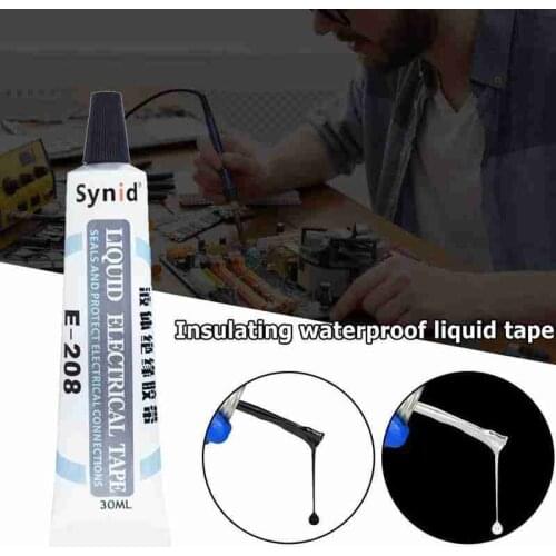 1 Pcs 30ML Liquid Insulation Electrical Tape Insulating Waterproof Liquid Tape 1 Oz Tube Paste Waterproof Anti-UV Fast Dry
