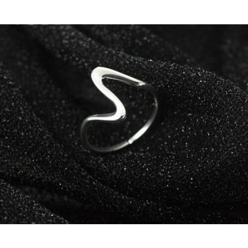 100% Authentic REAL.925 Sterling Silver Wave Waterwave Adjust Rings GTLJ1687