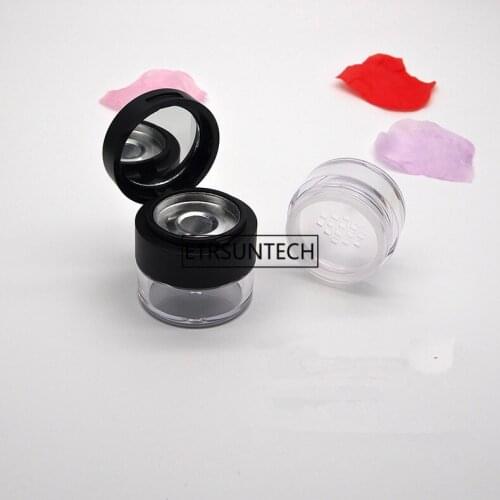 100pcs 3g Empty Plastic Powder Jar With Sifter, Refillable Cosmetic Packaging For Women F2932
