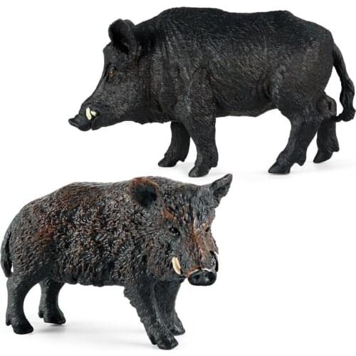 2 Kidns Simulation Wild Boar Figure Collectible Toys Boar Wild Animal Action Figures Kids Animal Sandtable Scene Toy