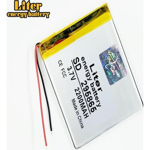 295865 3.7 v 2200mAh rechargeable lithium polymer battery small MP3 bluetooth speakers MP4 driving records