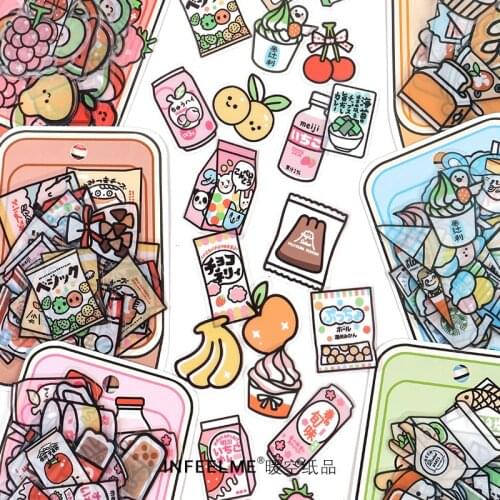 40Sheets/pack Kawaii Dessert Fruit PET Sticker Diary Planner Stickers Scrapbooking School Office Supplies Bullet Journal sl2749