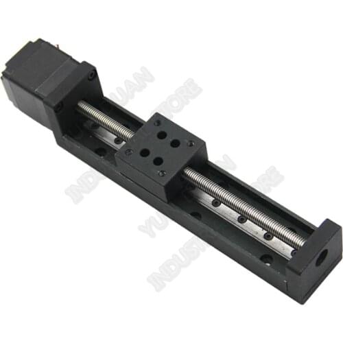 50mm 100mm Travel Mini T-type Sliding Table Rail Linear Stage Transport leadScrew Guide Platform & NEMA11 28MM Stepper Motor Kit