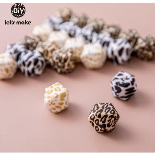 Lets make 50pcs 14mm Hexagon Silicone Beads Baby Teether Eco-friendly BPA Free Baby Teething Pacifier Chain Beads Baby Product