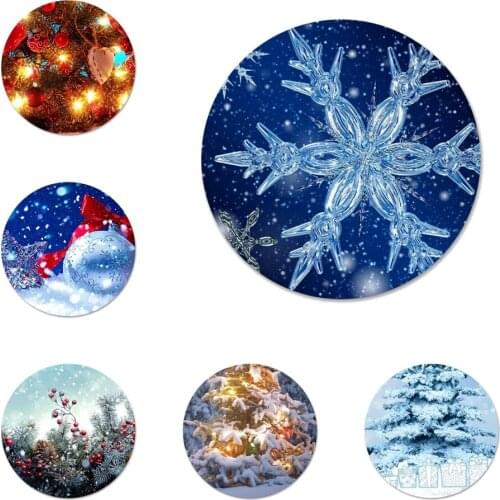 58mm Christmas Winter Icons Pins Badge Decoration Brooches Metal Badges For Clothes Backpack Decoration