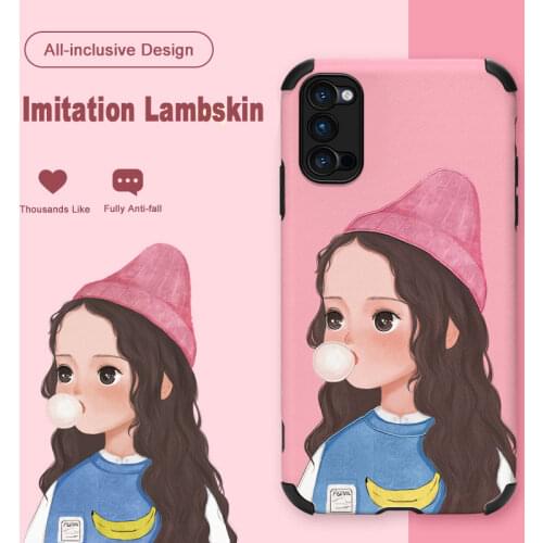 ASINA Imitation Lambskin Case For OPPO Reno 2 3 4 5 Pro Cute Cartoon Silicone Cover Bumper For Realme X7 Find X3 X2 Pro Lite