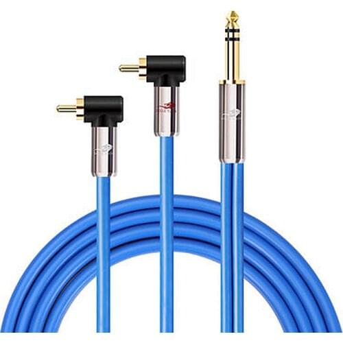 1/4 Inch TRS 6.35mm Jack to Dual RCA Male Audio Cable for Mixer Console Amplifier Home Stereo Hifi Systems Y Splitter Cords