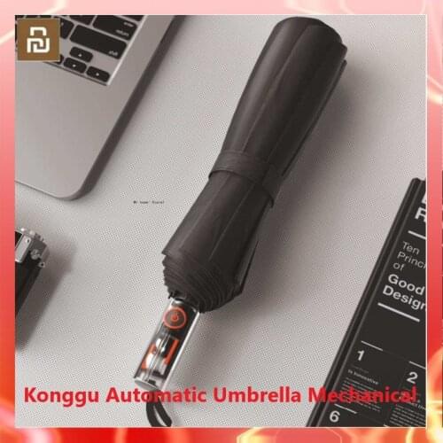 Xiaomi Konggu Automatic Umbrella Mechanical Anti-rebound 23 inch Transparent Anti-UV Sunny Rainy Folding Red Umbrella