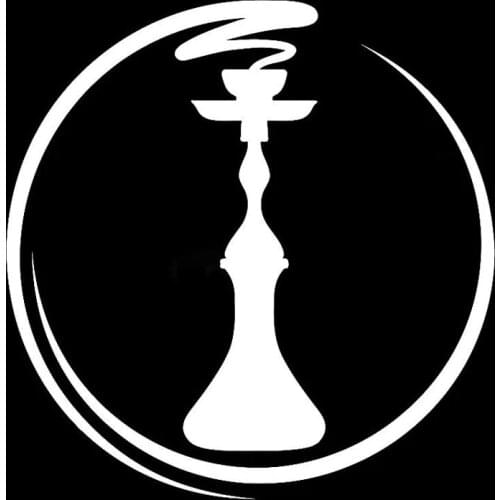 Car Sticker: Hookah PVC Waterproof and Sun Protection Sticker: Black/silver 14.7cm*15cm