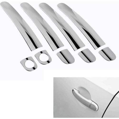 Car Accessories Fit For VW Jetta Polo Tiguan Stainless Steel Door Handle Chrome Cover Trim Bezel Car Styling Covers Decorations