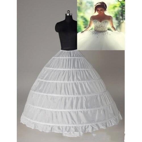 Ball Gown 6 Hoops Petticoat Wedding Slip Crinoline Bridal Underskirt Layes Slip 6 Hoop Skirt Crinoline For Quinceanera Dress