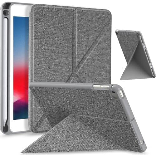 Case for iPad Mini 5th/4th Generation 7.9 Inch, Origami Standing Shell Case with Pencil Holder, Multi Angle Magnetic Back Cover