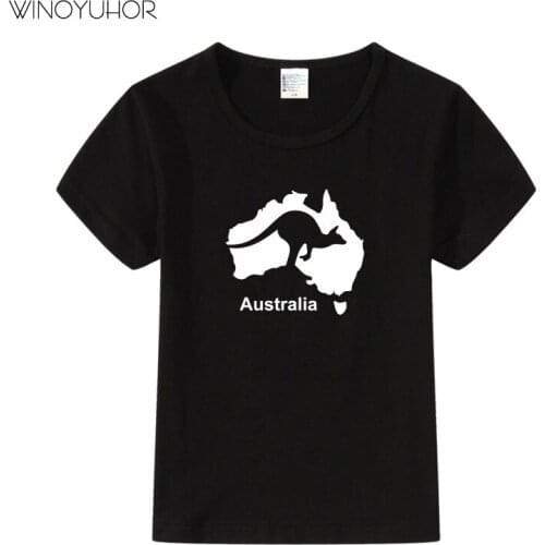 Australia Map kangaroo Print Childrens T-Shirts Kids Casual Clothes Boys Girls Tops Tees For Toddler Baby T Shirt