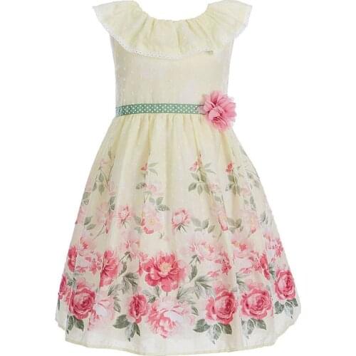 Yatheen Baby And Little Girls 12m-6x Floral and-Flare Cotton Dress Kids Party Dresses
