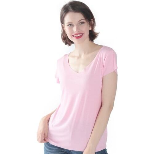 Women Rib Short-Sleeved Seamless Stretch T-Shirt Large Size Loose V-Neck Comfortable Fashion Casual Trend Shirt Casual Homewear