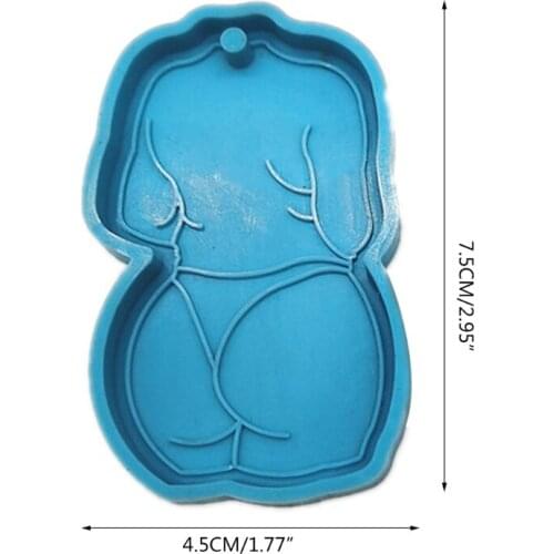 F3MD DIY Sketch Sexy Woman Keychain Epoxy Resin Mold Jewelry Pendant Silicone Mould