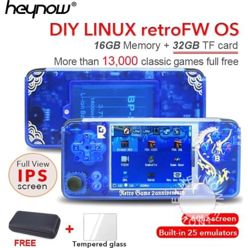 RS97 Plus IPS Screen DIY RetroFW System Linux Retro Game Console 25+ Emulators 13000+ Games Double System Handheld Game Player