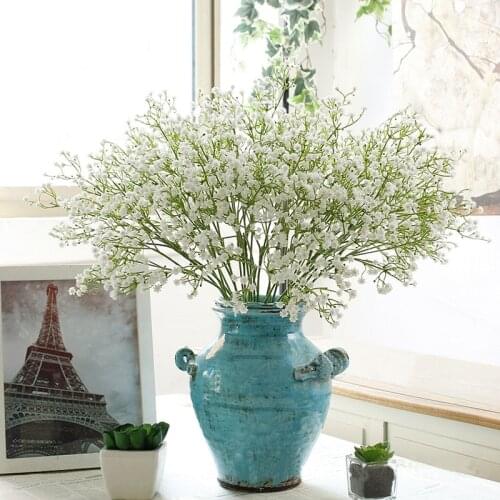 1pcs Artificial Babys Breath Flower Gypsophila Fake Silicone plant for Wedding Home Hotel Party Decoration 9 Colors