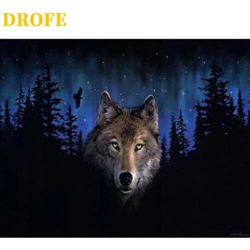 DROFE DIY Frame Snow horses Painting By Numbers modern mural acrylic pigment unique home decoration hand gift 40x50cm