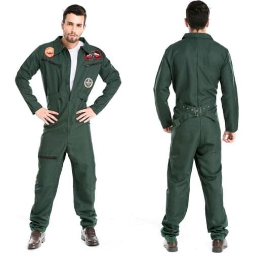 Halloween Costumes Adult Mens Pilot Aviator Firefighter Costume Uniform Fancy Cosplay Costumes Clothing for Men