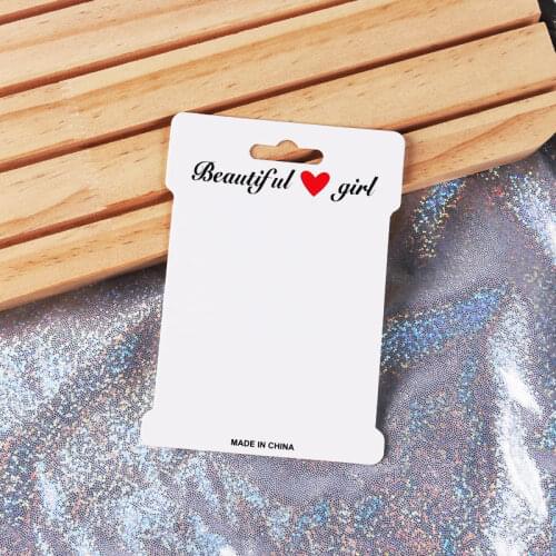 New Hair Ornament Accessory 8.2x11.5CM White Paper Headrope Packaging Display Card 50pcs/lot Boutique Rubber Band Hairpin Cards