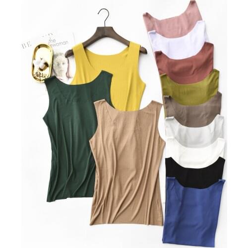 Spring Summer Tank Tops Women Sleeveless Round Neck Loose T Shirt Ladies Vest Singlets Camisole Cotton Rib Slim Ladies Thin Vest