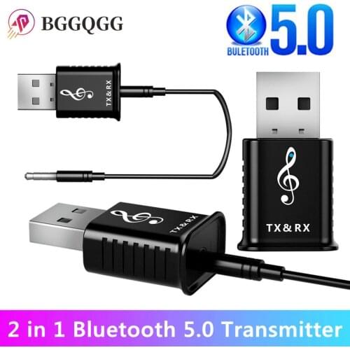 Mini 2 in 1 Bluetooth 5.0 Transmitter Receiver 3.5mm AUX Stereo Wireless Bluetooth Adapter For wireless earphone MP4 MP3 PC TV