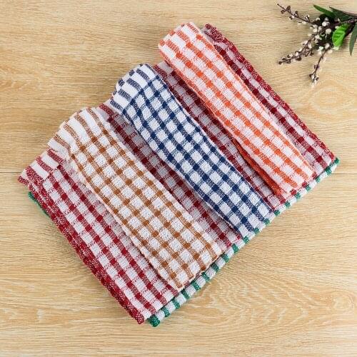 1pc Soft Tea Towels Terry Cotton Kitchen Bathroom Dish Cloths Microfibre Absorbent Non-stick Cleaning Tools