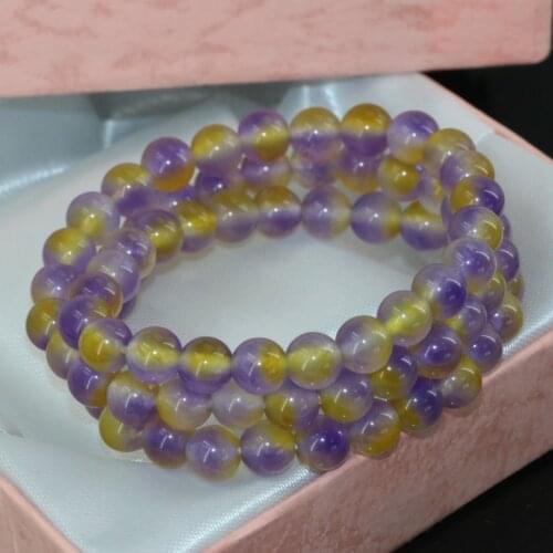 New multicolor 6mm semi-precious stone jades chalcedony round beads strand multilayer bracelets for party gifts jewelry B2796