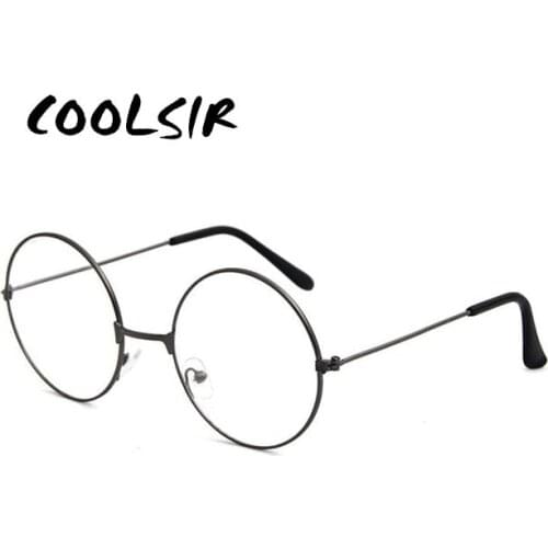 COOLSIR Eyeglasses Frame Clear Lens Glasses Round Fake Glasses Spectacles Optical Glasses Trame Transparent