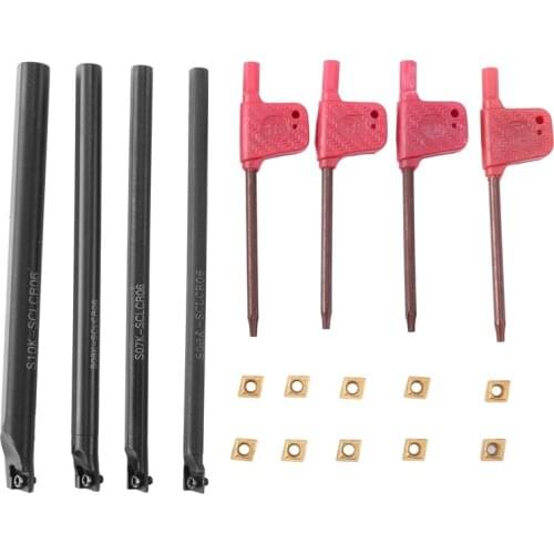 S10K SCLCR06 S06K / S07K / S08K / S10K 95 Degree Spiral Turning Tool Holder Boring Bar + 10PCS CCMT060204 Carbide Tools