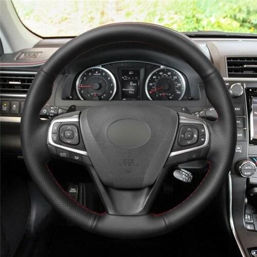 DIY Anti-Slip Wear-Resistant Steering Wheel Cover For Toyota Avensis Camry Verso Avalon Previa (Estima) Car Interior Decoration