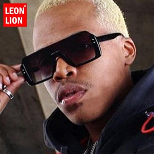 LeonLion Oversized Sunglasses Men 2021 Half Frame Sun Glasses For Men/Women Vintage Eyeglasses Men Luxury Oculos De Sol Feminino