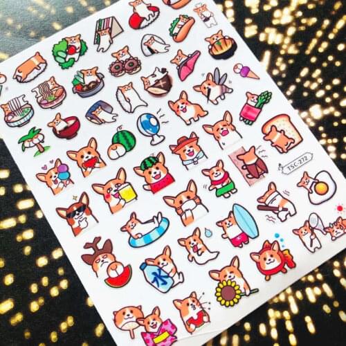 TSC-272-273 wholesale Newest design japan DOG colorful film designs 3d nail art sticker nail decal accessories