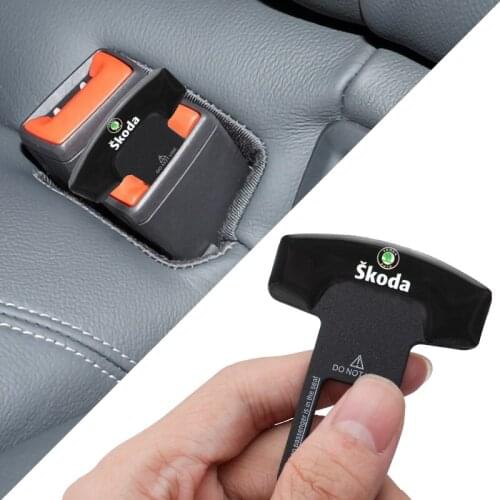 Car Seat Belt Clip Extender Safety Seatbelt Lock Buckle Plug Thick Insert Socket For Skoda Octavia A5 A7 RS Fabia Superb Rapid