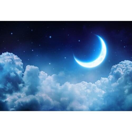 Vinyl blue sky clouds moon star Newborn Birthday Party photography background Children Backdrops for Photo Studio G-705