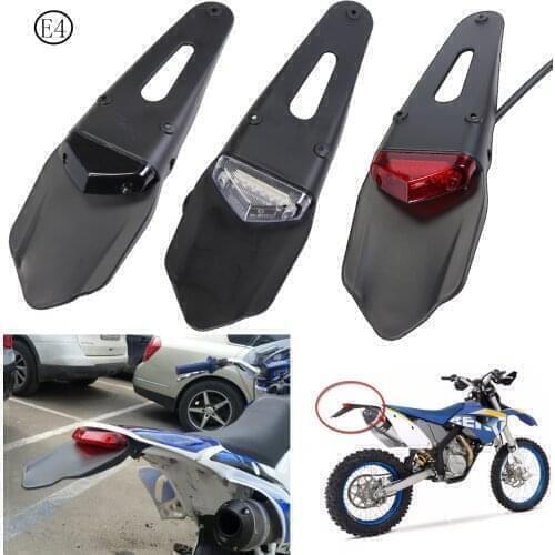 Motorcycle Dirt Bike Rear Fender & Brake Stop TailLight Motocross Mudguards 12 LED Tail Light For Cafe Racer Dirt Bike Yamaha