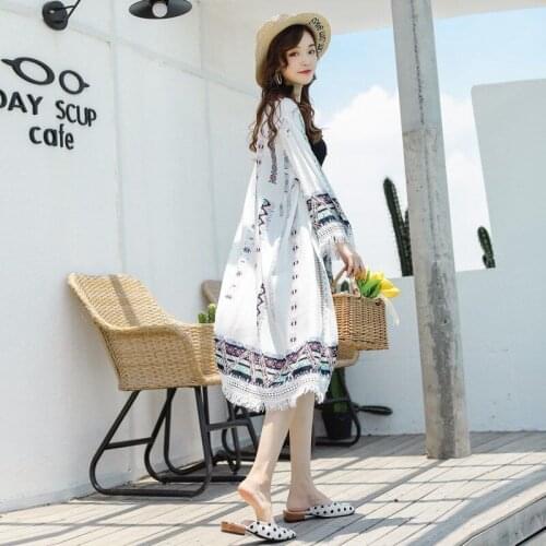 Sun protection clothing female summer 2021 new long super fairy Korean loose fashion cardigan thin sun protection jacket
