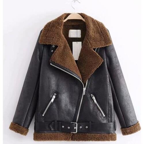 Veste femme Thermal Coat Vintage Jackets For Women 2021 Punk Style Winter Clothes Casual Leather Jacket