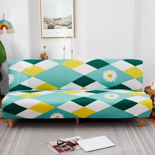 160-190CM Nordic Print Sofa Bed Cover Without Armrest Tight Wrap Stretch Couch Cover Elastic Cloth Furniture Slipcover Protector