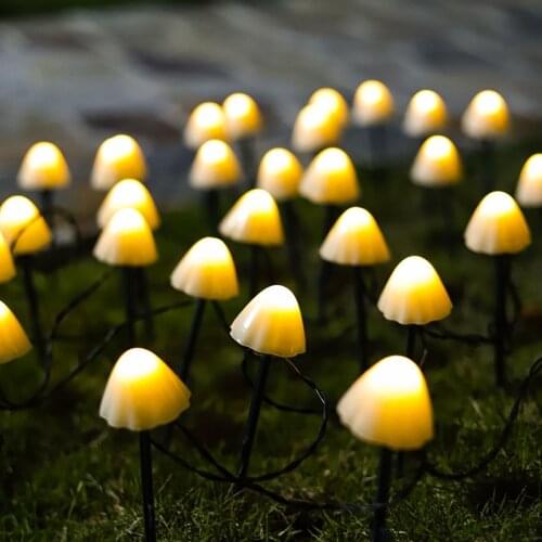 2021 led solar ground plug mushroom light garden villa decorative light outdoor waterproof string light garden landscape light