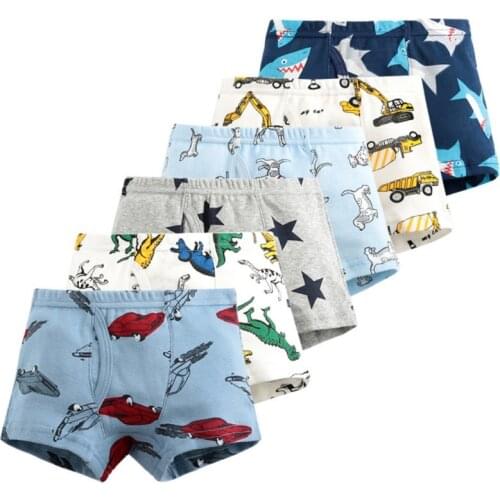 Autumn Spring 3 PCS Kids Boys Underwear Cartoon Dinosaur Shorts Panties for Toddler Boxers Stripes Teenagers Cotton Underpants