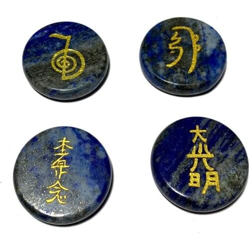 Wholesale Reiki Energy Healing Stone Beads Balance Protection Clean Purification White Crystal Amethysts Lapis Lazuli 4pcs a Lot