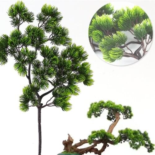40cm Pine Branch Simulation Green Leaves Plant Welcoming Pine Bonsai Accessories Home Decoration Plant Artificial Flower