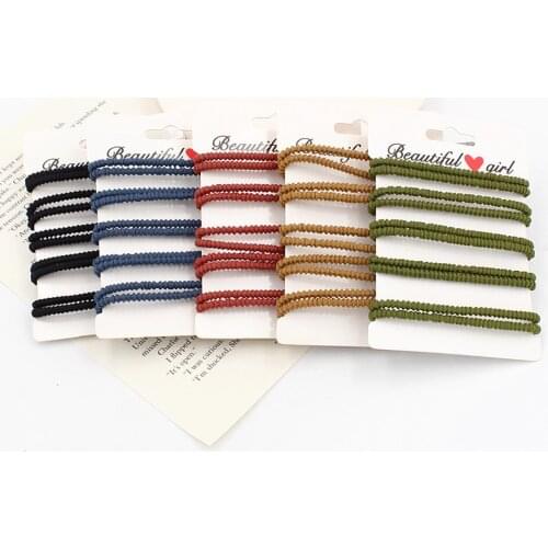 5pcs Basic Elastic Hair Bands Double Strands Spiral Screw Rubber Bands Hair Holder Gums Women Sports Washing Hair Styling Tool